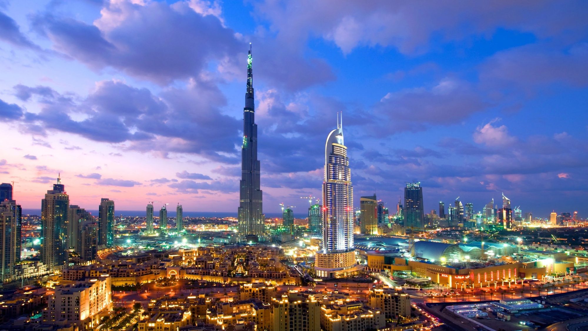 Downtown Dubai skyline with the Burj Khalifa